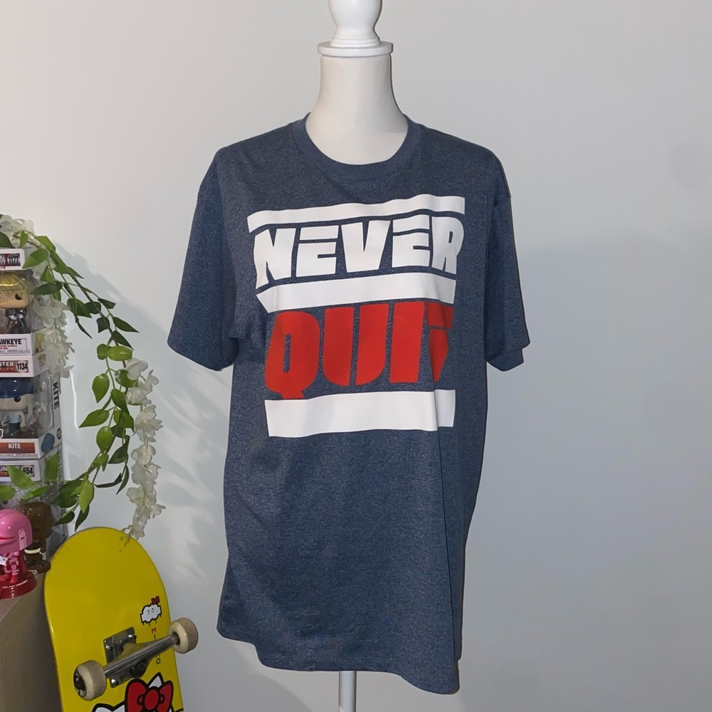 Athletic Works Navy blue Never Quit graphic tee